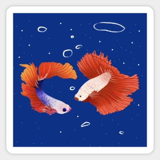 Pisces - Beautiful fishes with bubbles Sticker